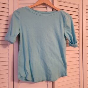 Talbots Light Blue Short Sleeve Tee Size Petite M